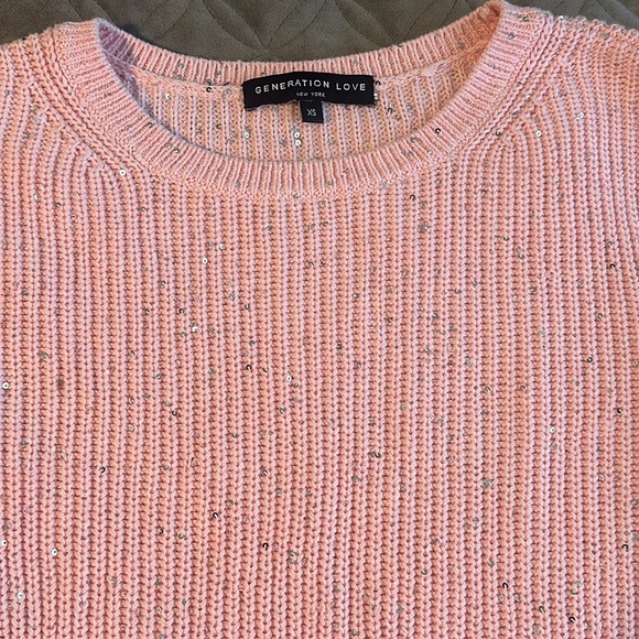 GENERATION LOVE SEQUIN KNIT SWEATER TOP - Picture 2 of 4